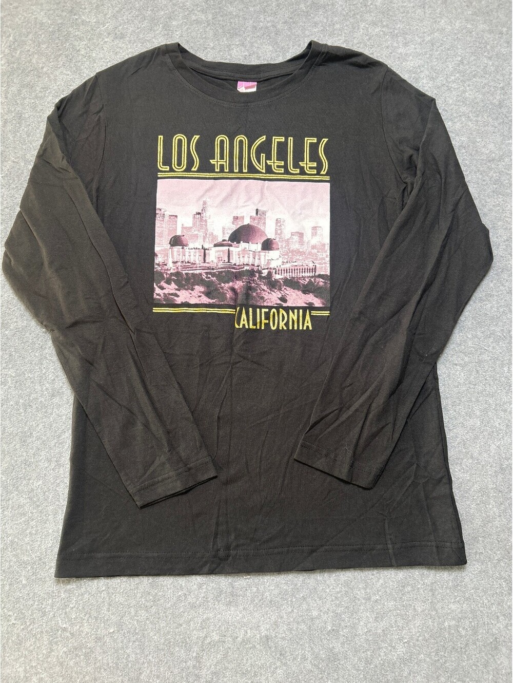 LAT Apparel Los Angeles California Skyline Graphic Long Sleeve Tee Womens XL